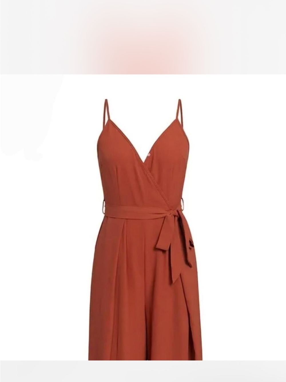 Simplee Apparel Rust Brown Wrap Jumpsuit